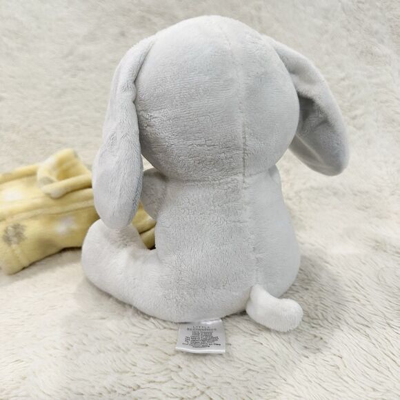 Little Beginnings Security Blanket White Yellow Plush Puppy Dog Polka Dot Lovey - Picture 3 of 5